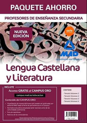 Descargar gratis ebook PAQUETE AHORRO LENGUA CASTELLANA Y LITERATURA CUERPO DE PROFESORES DE ENSEÑANZA SECUNDARIA en epub