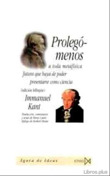Descargar gratis ebook PROLEGOMENOS A TODA METAFISICA en epub